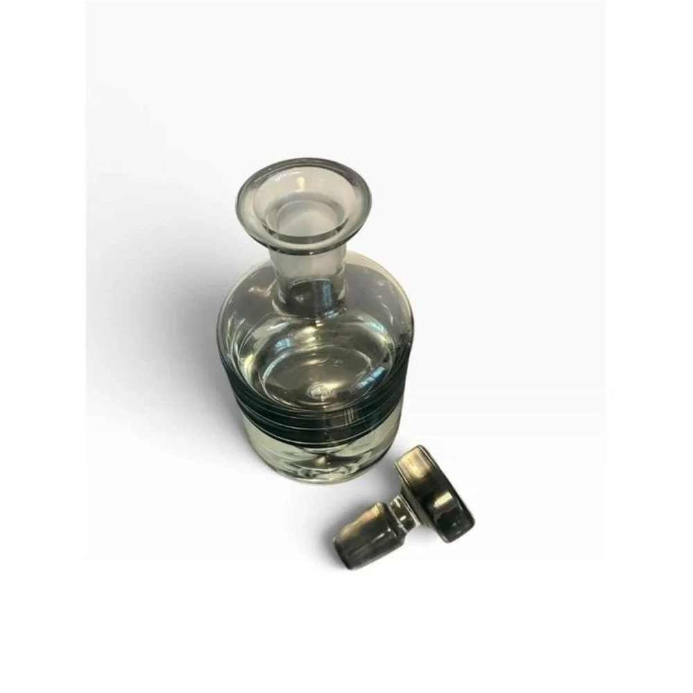 Vintage Krosno Glass Decanter Mid Century Vintage Bubble Base